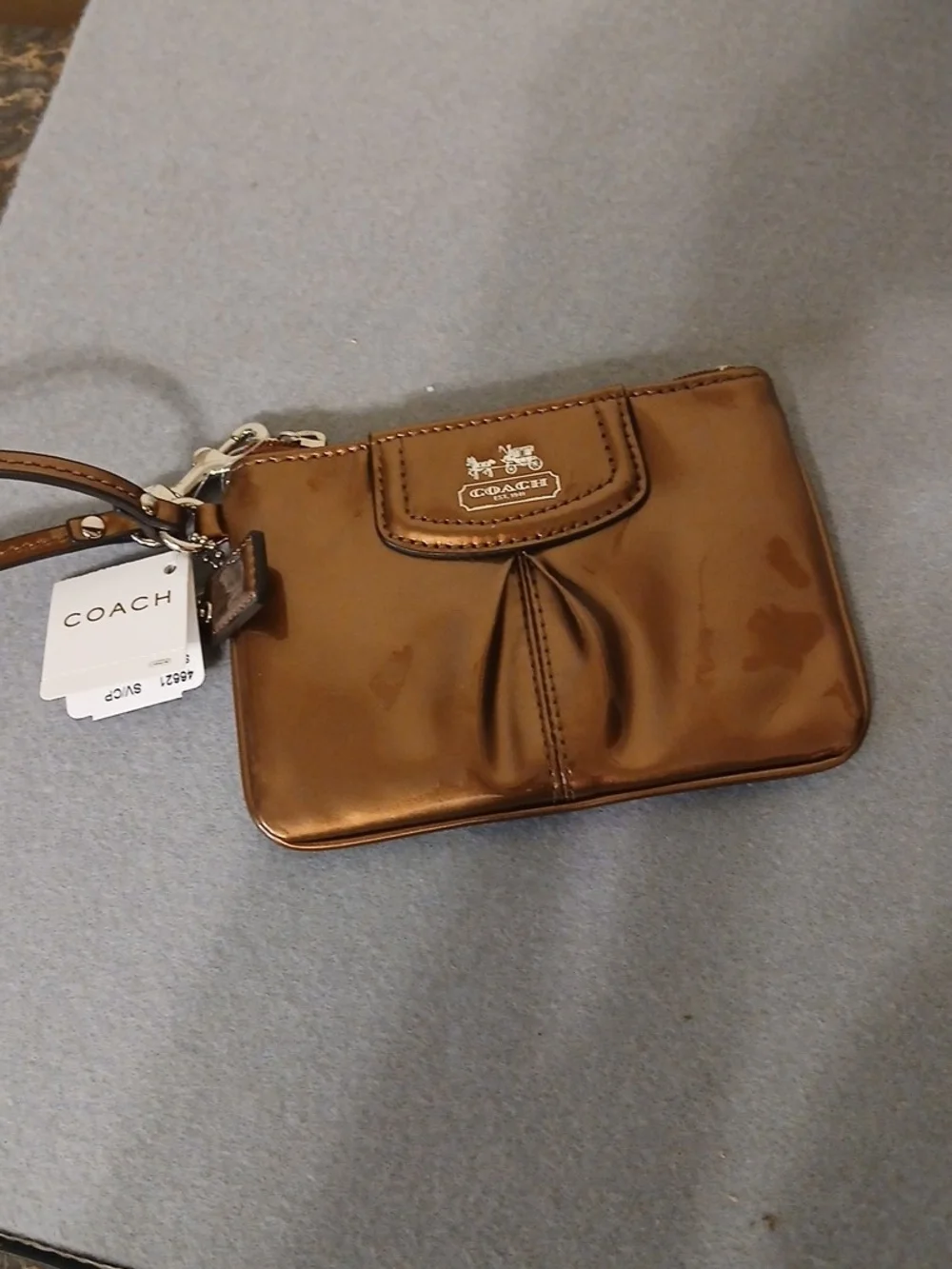 Coach Metallic Bronze Wristlet